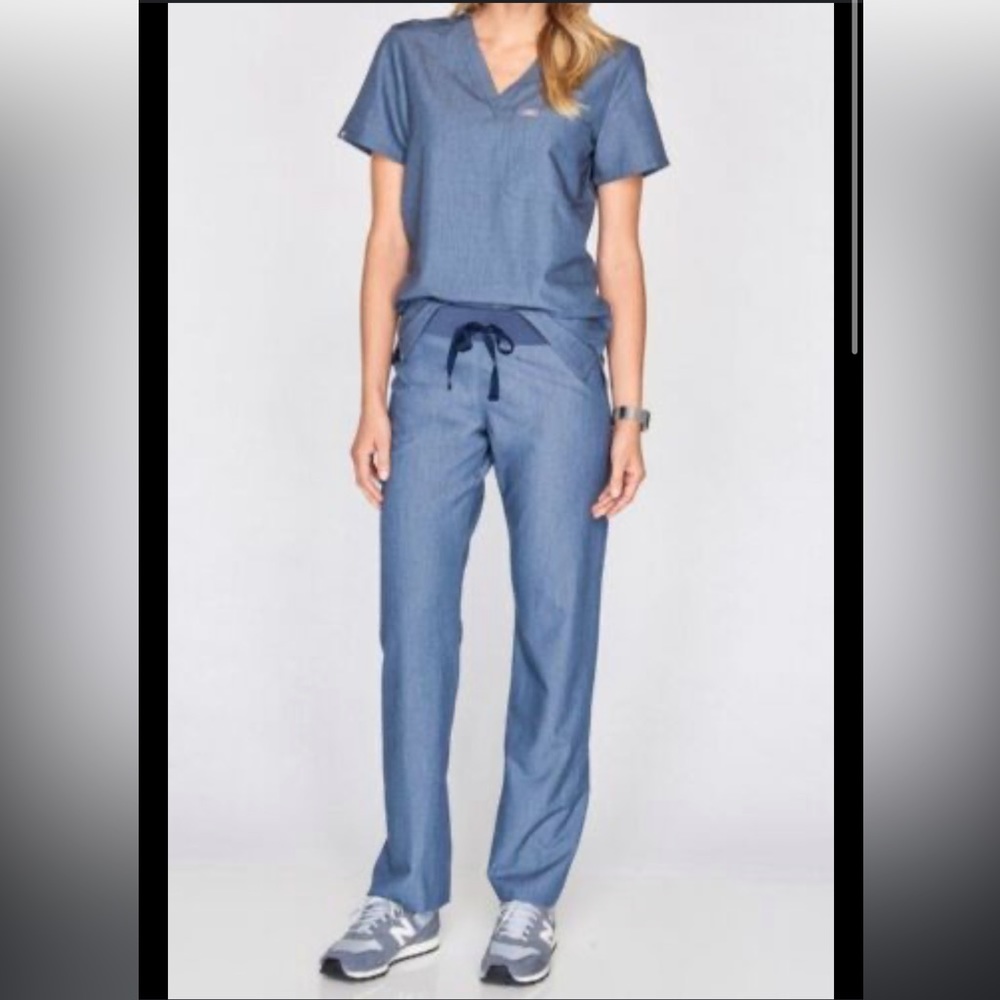 RARE denim Blue Figs scrubs set